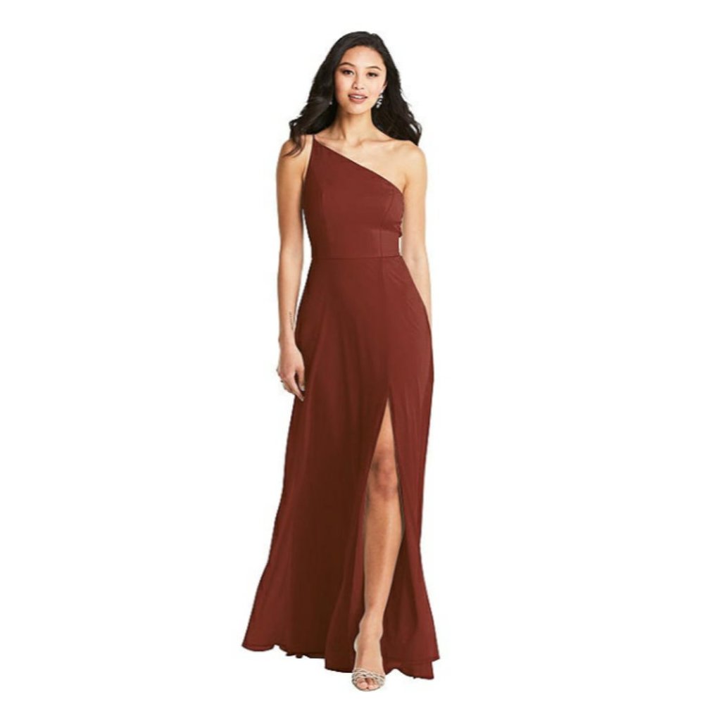 Dessy Bella Bridesmaid Dress BB130 Size 4-R in Auburn Moon Burgundy